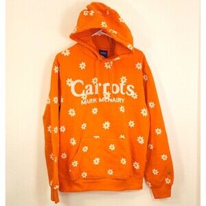 Carrots x Mark McNairy Orange Daisy Graphic Fleece Pullover Hoodie Men's M